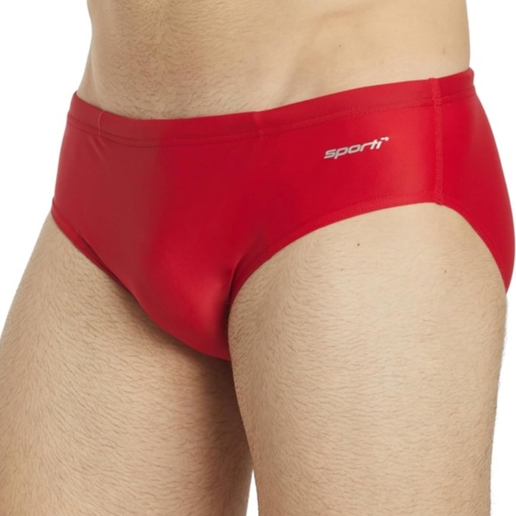 SPORTI mens red hydrolast water polo briefs swim trunks bottoms size 30 NWT - Picture 3 of 9